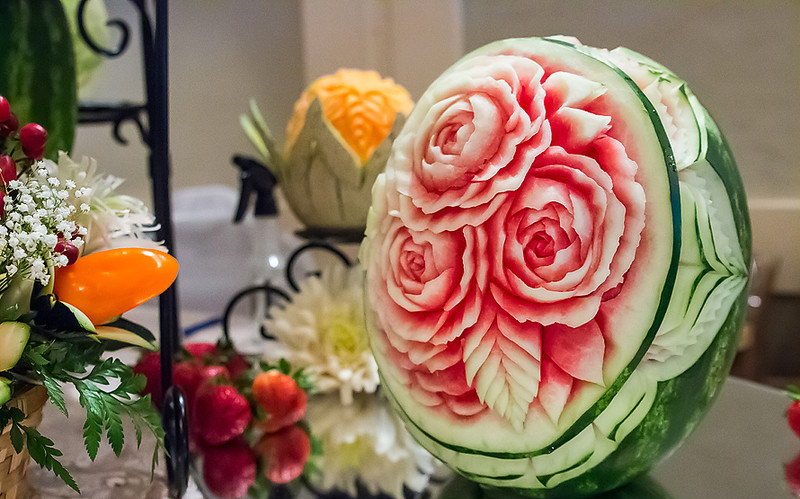 watermelon carving roses